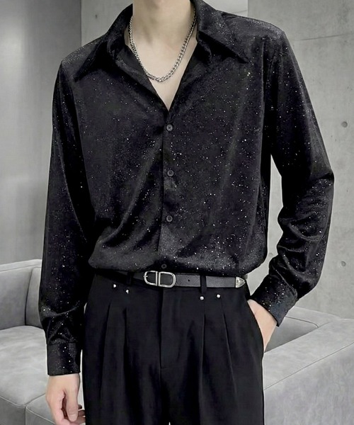 Sparkle Open Collar Shirt