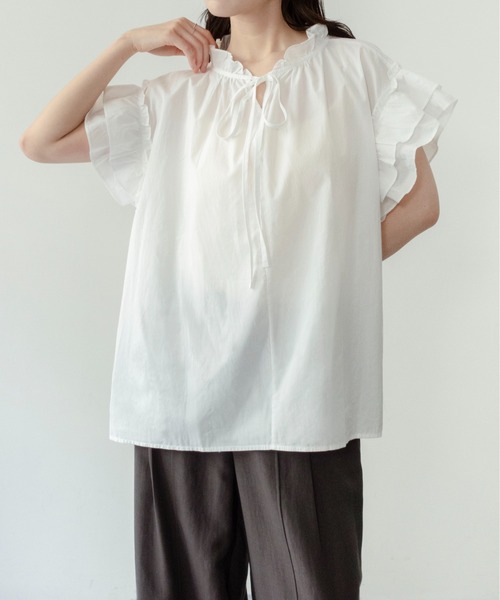[on:nue] [видео с примеркой!] Стандарт фрил‑нес кнопка, Rib‑брод блузка / 2026 SS COLLECTION