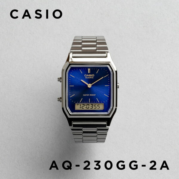 [Гарантия 10 лет] [Не выставлялись в Японии] CASIO STANDARD AQ‑230GG‑2A — мужские, женские, детские часы, аналогово‑цифровые, золотистые, водозащита, мини‑модель