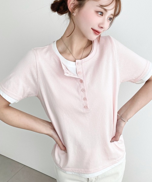 Хенри‑нек легкая футболка с коротким рукавом (комплект: футболка Henley + 2 футболки)
