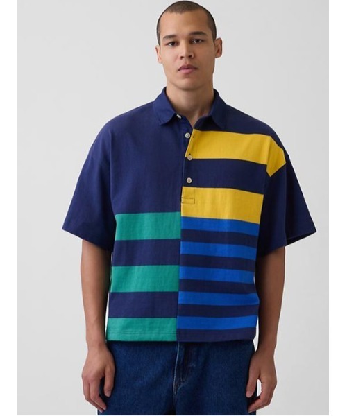 Gap × Sean Wotherspoon — oversize микс‑стрライプ бокс‑футболка