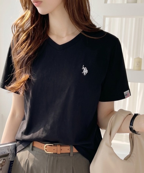 [Ada. спецзаказ U.S. POLO ASSN] Комплект V‑нек с футболкой