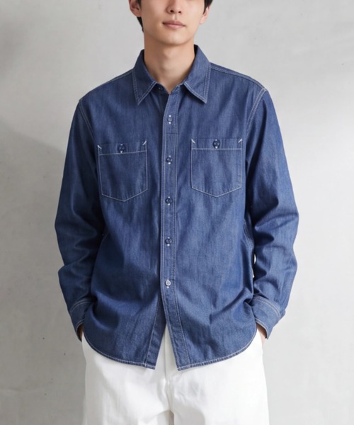 [T13][HOUSTON] USA Cotton Chambray Longsleeve Shirt 41092