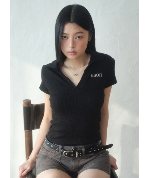 HALF IVY COLLAR TEE / ЧЁРНЫЙ