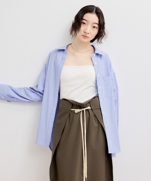[WEB限定] Broad collar shirt — рубашка с широким отложным воротником