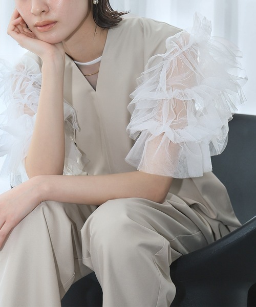 Shirt short‑sleeve frill sleeve dress, свадебная/партийная рубашка‑платье, оверсайз — платье‑на‑выпускной