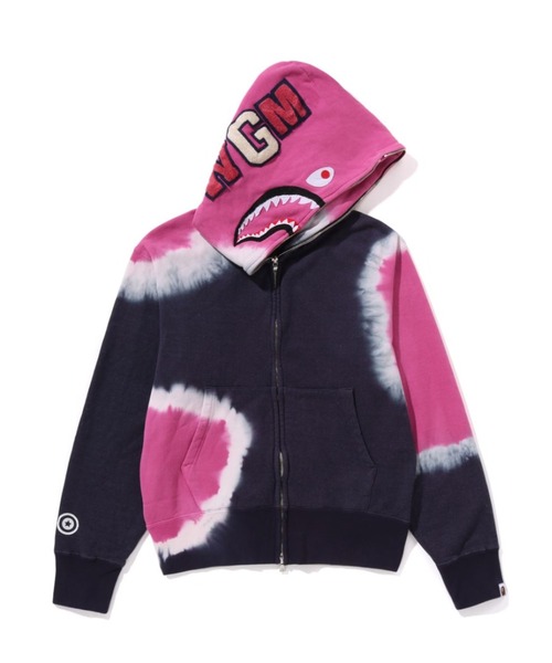 HAND DYE SHARK FULL ZIP HOODIE — худи с полной молнией, ручная окраска, принт акула