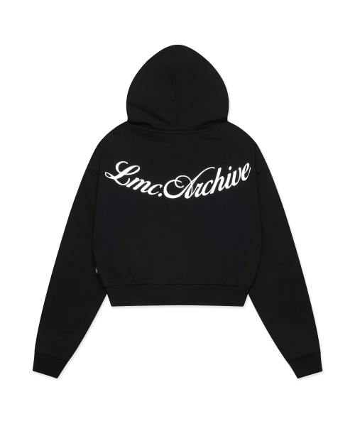 WM BACK LETTERING CROPPED HOODIE — черный