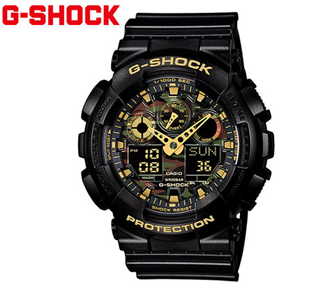 CASIO G-SHOCK GA-100CF-1A9JF — мужские наручные часы из серии Camouflage Dial, черно-розовый камуфляж