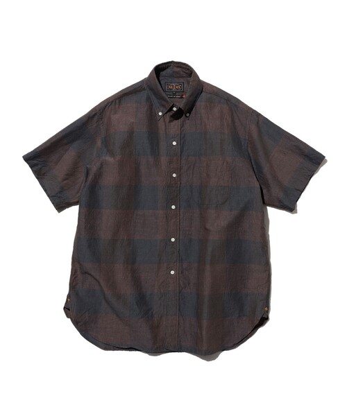 B.D. Classic‑fit COTTON Linen Cord Check — рубашка из хлопка и льна, вельветовая клетка