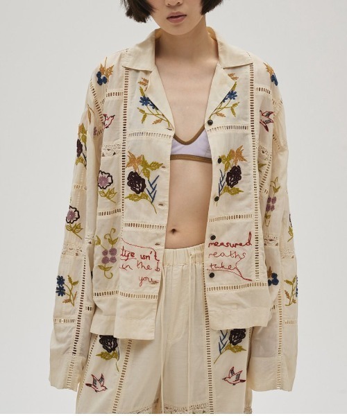TODAYFUL Embroidery Patchwork Shirts — вышитая пэчворк рубашка