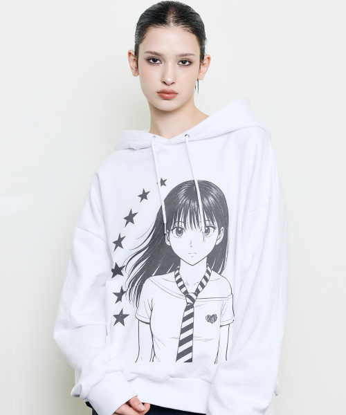 EV STAR GRAPHIC HOODIE (WHITE) — худи с графикой, белый