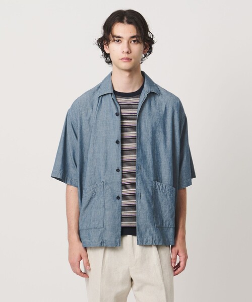 FILL THE BILL Chambray рубашка с открытым воротником