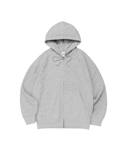 BECANVAS Special Interlock Overfit Hood Zip‑Up (Melange)