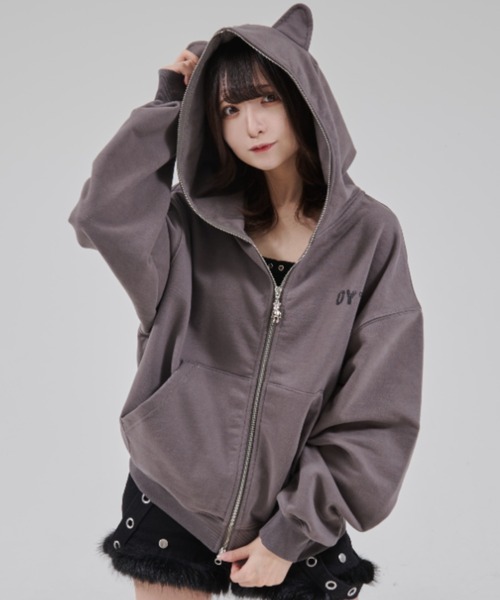 OY/OW FADED DOLLY MASK HOODIE ZIP UP — худи‑маска с молнией