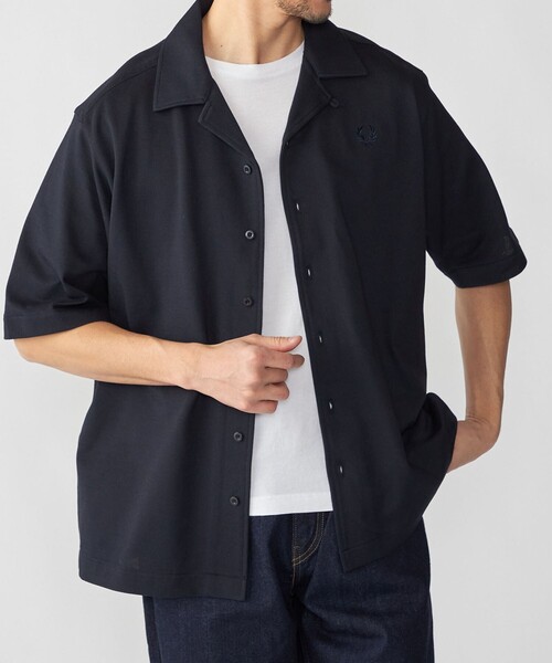 [SHIPS] FRED PERRY: футболка с логотипом One Point Pique — open collar