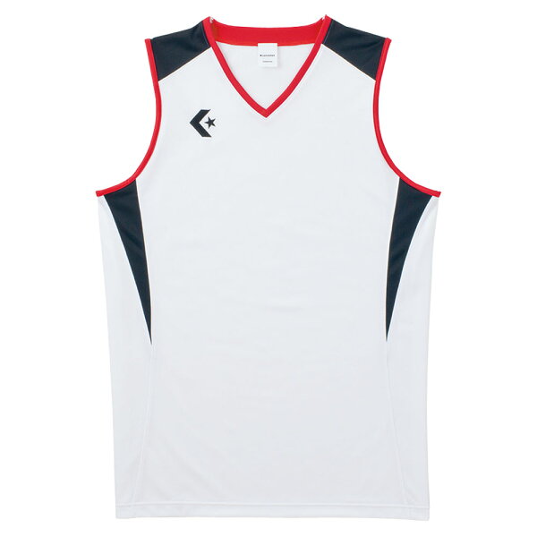 CONVERSE Баскетбольный свитшот мужской Game Shirt, [белый/чёрный] CB251701 1119 — тренировочный спортивный топ, без рукавов, мужской/женский, универсальный