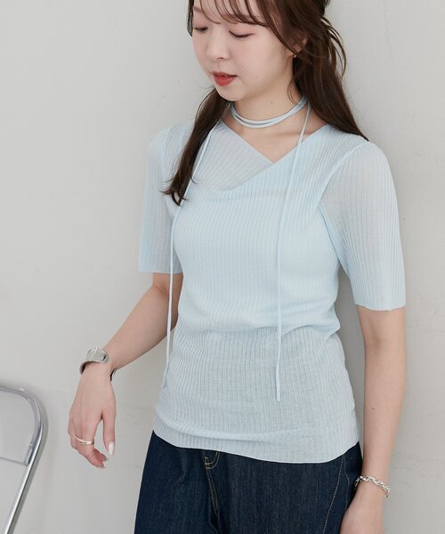 (WEB限定) Футболка с нашивкой Choker pull-over