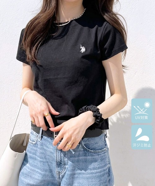 [Новый цвет] GeeRA для U.S. POLO ASSN. — футболка-поло без подкладки/бордовая, защита от пота и окрашивания,刺компактная отделка