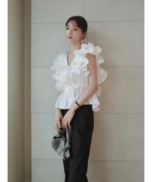 Ruffle frill blouse / белая