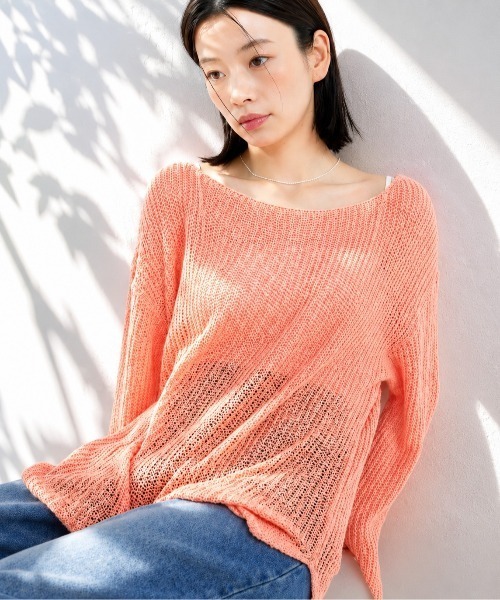 Loose shear knit — вязаная футболка свободного кроя