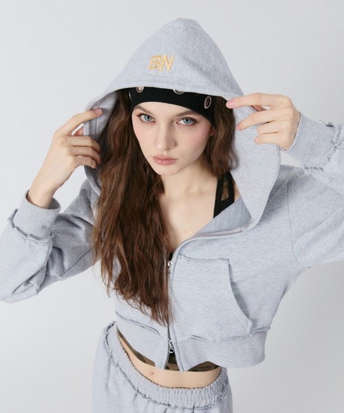 BN укороченное худи на молнии / BN cropped zip hoodie