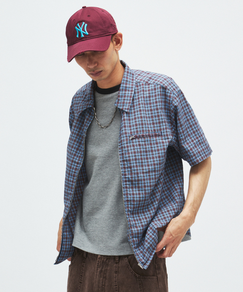 Speck check boil zip shirt — рубашка в клетку с молнией
