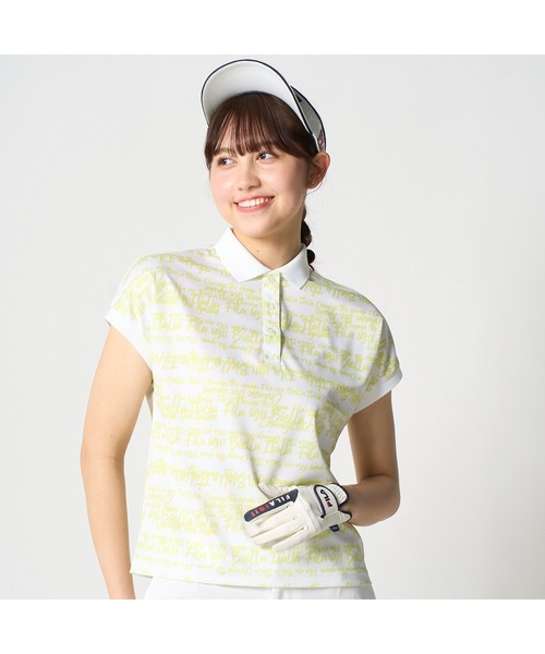 FILA GOLF — гольф‑футболка, влагоотводящая, охлаждающая, тайпографика, короткий рукав, поло