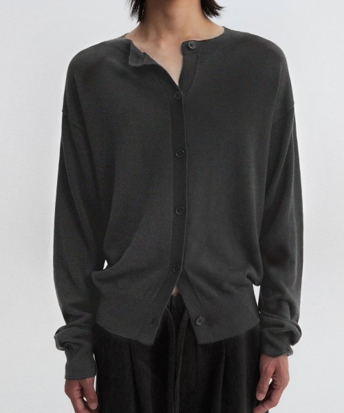 Woolblend round crop cardigan — шерстяной укороченный кардиган