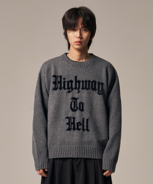 Hellride Crewneck Knit — джемпер с круглым вырезом Charcoal
