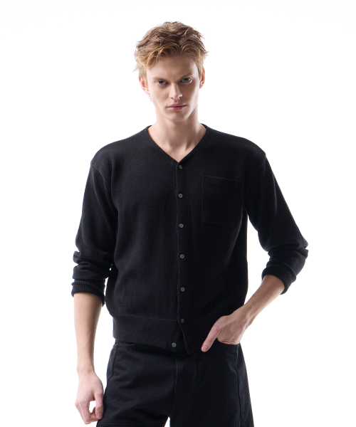 Beil V‑neck Cardigan Black — вязаный кардиган V‑образный вырез, черный