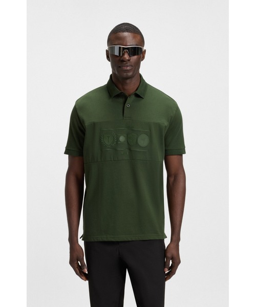 Релаксфит Полшац Cotton Golf Artwork — поло, золотистый принт, футболка‑артворк