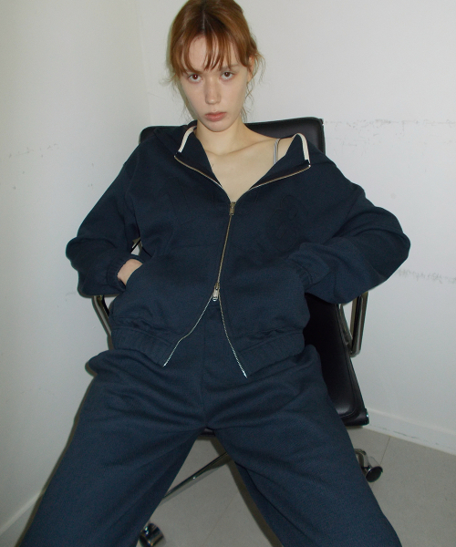 Easy Waffle Zip Hoodie — худи с молнией, цвета Navy