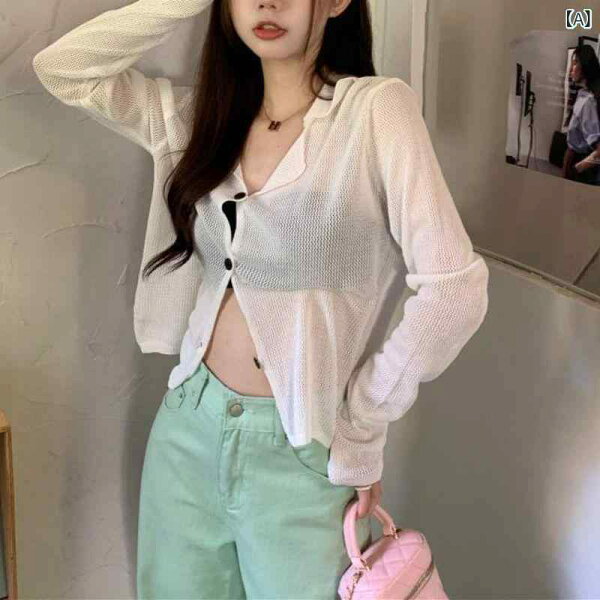 Кардиган-редизайн V-neck с длинными рукавами — тонкий, дышащий, легкий, защита от солнца; летняя верхняя одежда, комплект для моря