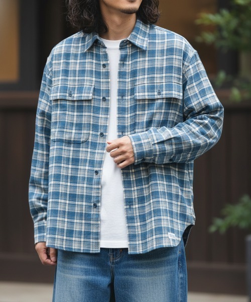 LS SHIRT / BANKS JOURNAL — длинная рубашка с клетчатым паттерном