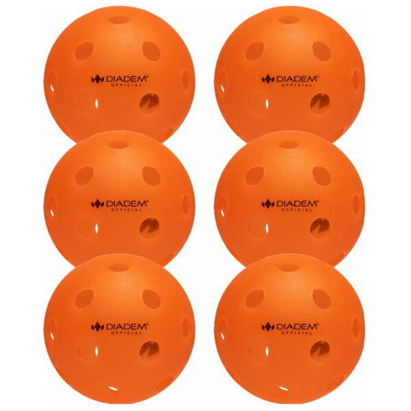 DIADEM — комплект из 6 твёрдых мячей для пиклбола PW Pickleball Indoor 6PK TPB006 028 (оранжевый) — соревновательный мяч