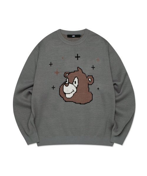 BEAR — вязаный свитер, меланж‑серый