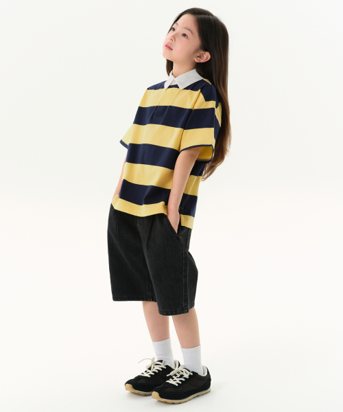Stripe half‑sleeve raglan tee — футболка с коротким рукавом (Navy/Ecru)
