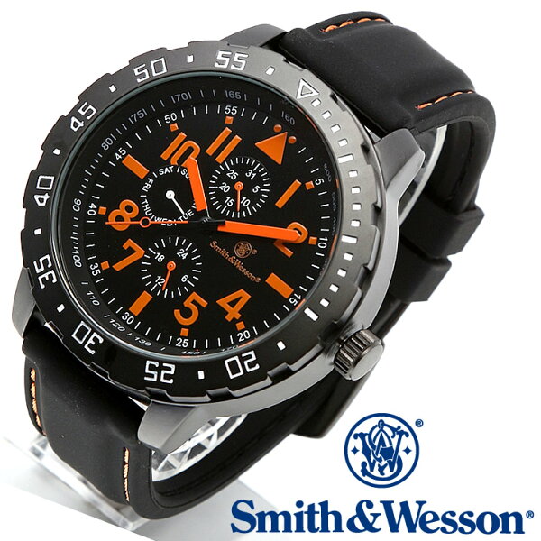 Smith & Wesson Calibrator Watch SWW-877-OR — наручные часы мужские, черные, календарь, дата, маркер, водозащита, мультиизмерение