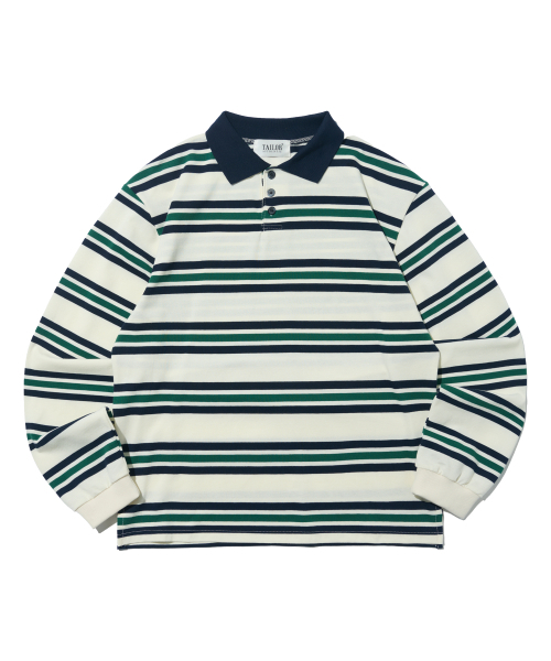 Мультстридовый карраф‑футболка — T‑shirt Marchstrip (Ivory/Green)