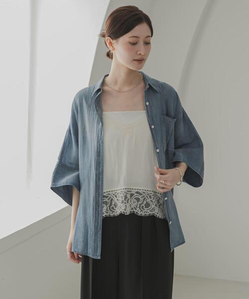 «Eager Care» half‑sleeve shirt — деним‑стиль