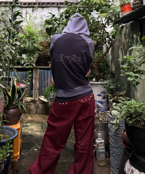 Ringer‑front zip‑up (синий/оранж)