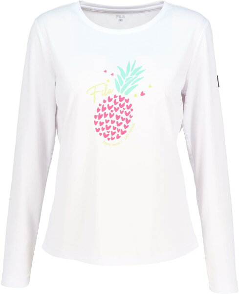 FILA TENNIS теннисная футболка с коротким рукавом Long Sleeve Relief Grafit T CZ6SGW010, белая, размер S