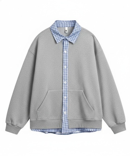 Faycrei Yard gingham check shirts sweet cardigan