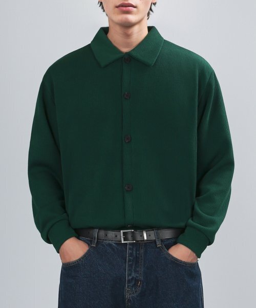GAFF TEX COLLAR CARDIGAN (зелёный) — кардиган с воротником GAFF TEX