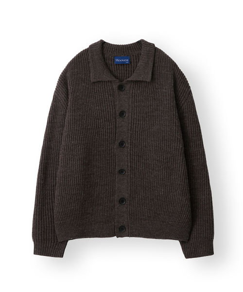 Heavy Niche Wool Color Cardigan [Melange charcoal] — тяжёлый вязаный кардиган