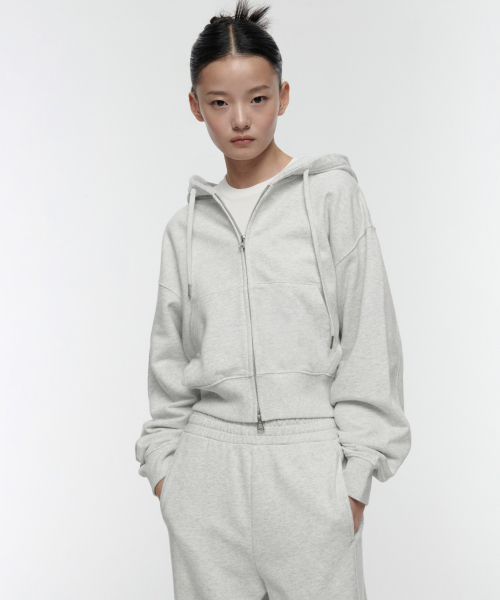 Women's Bolero Loop Crop Hooded Parka — капюшон‑парка‑болеро с коротким кроем [меланж, легкий градиент]