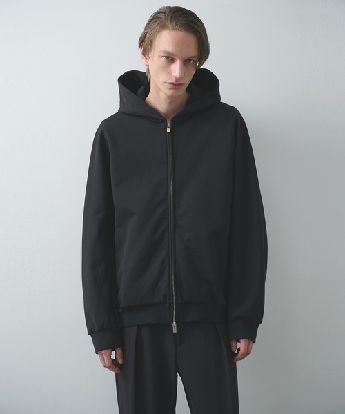 ATTACHMENT CO STRETCH TERRY ZIP UP HOODIE — худи на молнии из тёрри с эластаном