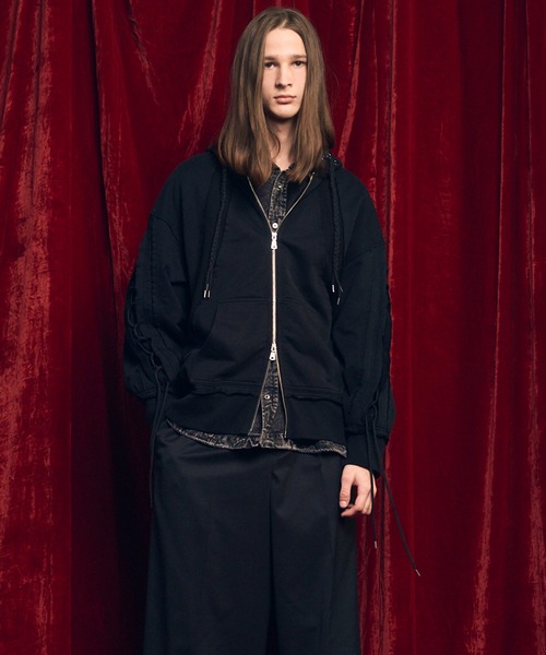 UNISEX Waffle Switch Lace-up Sweat Prime-Over Zip Hoodie — худи с молнией и шнуровкой, вафельная ткань (MAISON SPECIAL)