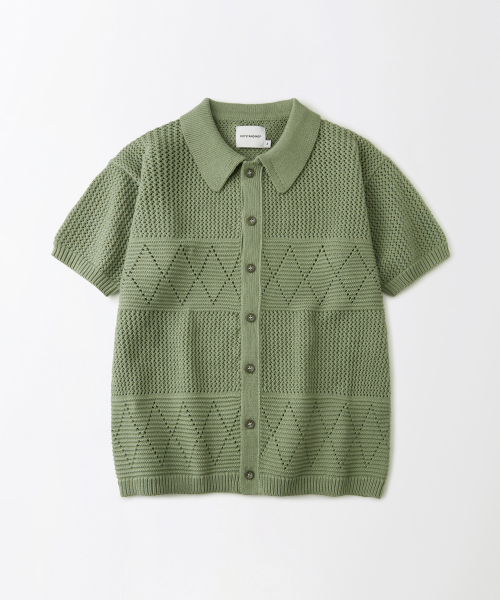 HS CROCHET KNIT CARDIGAN — кардиган светло-зеленый